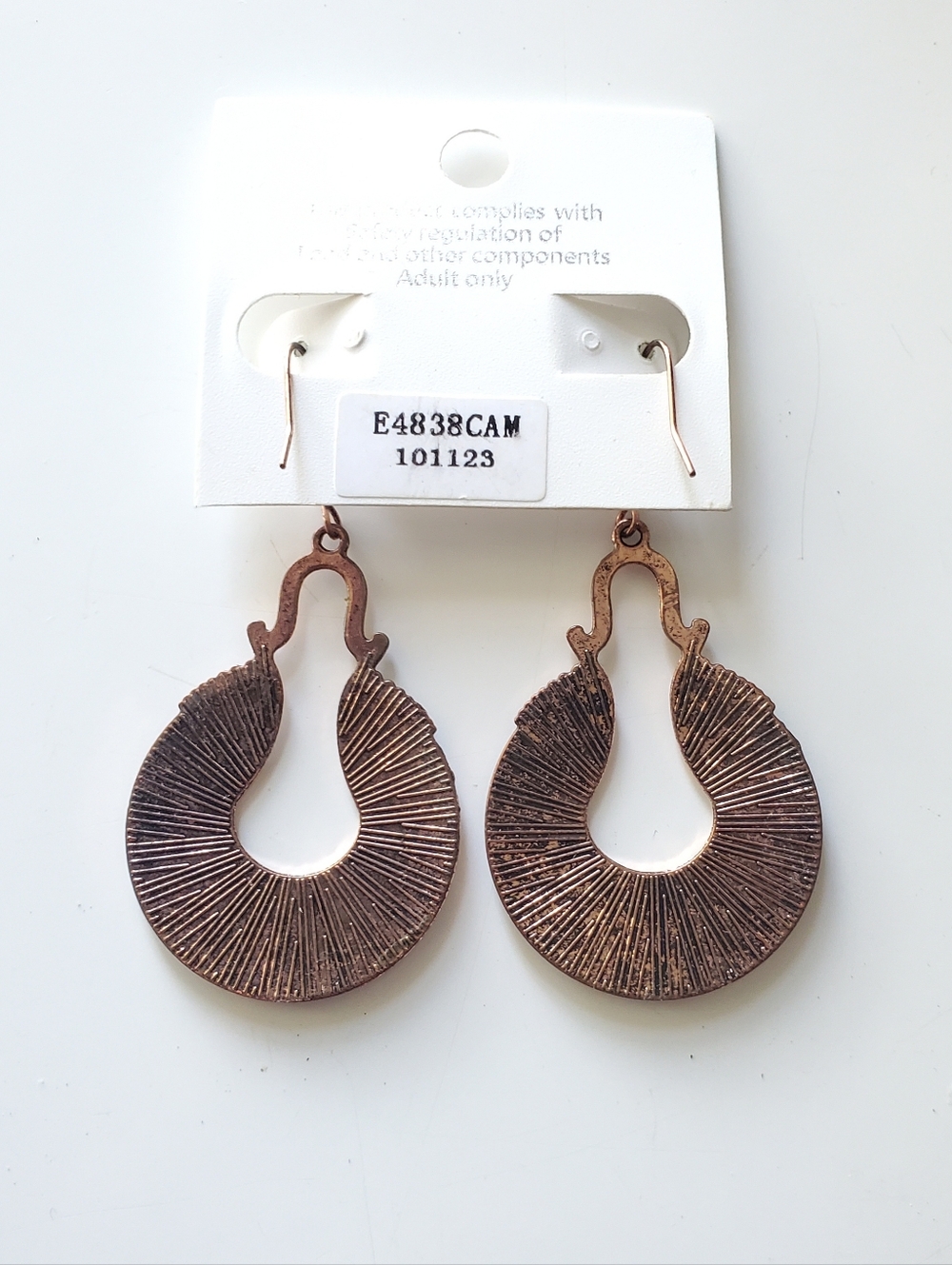 Copper-Tone Filigree Dangle Hoop Earrings - Picture 4 of 4